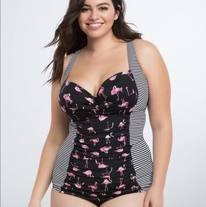 Flamingo torrid swim top only sz 3